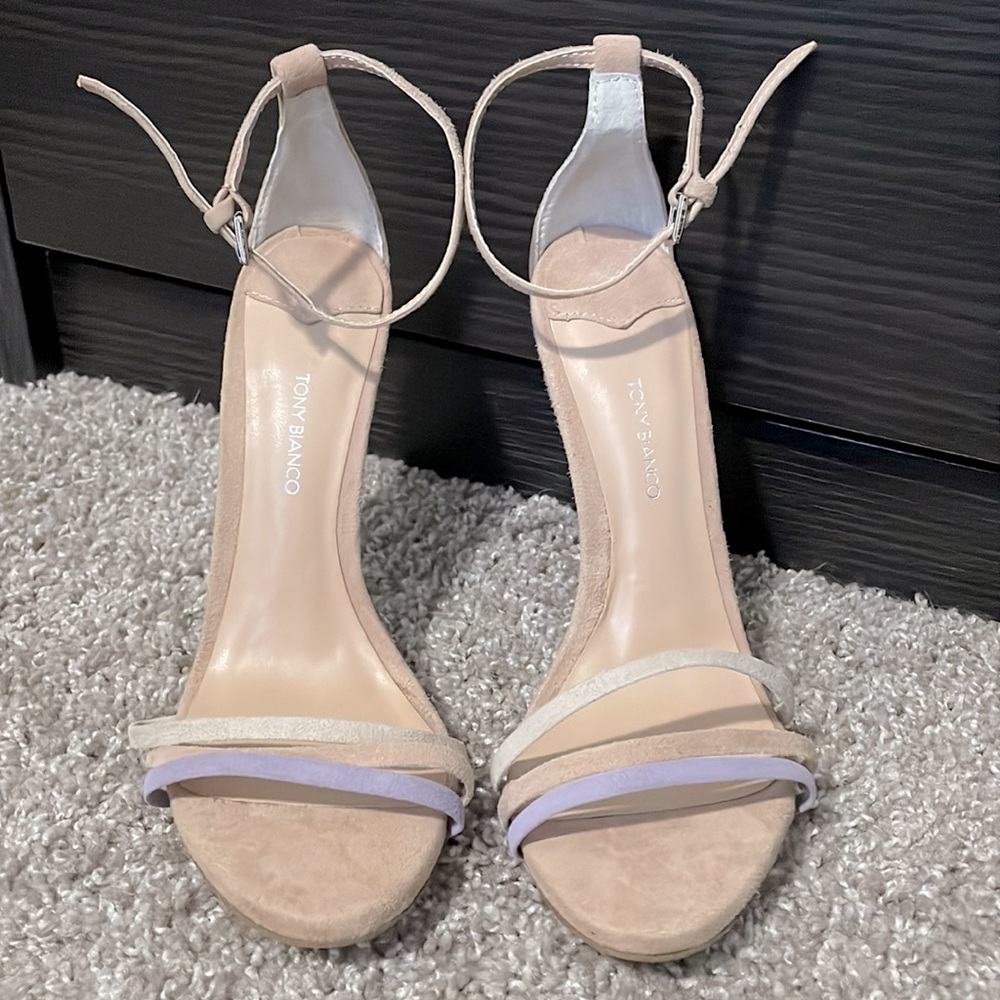 Tony Bianco Aroma Strappy Heeled Sandal In Blush Suede - Picture 3 of 10